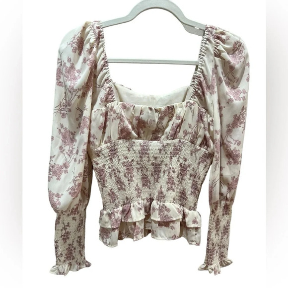 Cistar NY blouse size small smocked flattering puff sleeve blouse like new - Picture 2 of 5